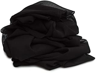 Tul, malla elástica dúctil de dos lados, 50 x 150 cm (Negro)