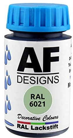 Alex Flittner Designs Lackstift RAL 6021 BLASSGRUEN glänzend 50ml Holz Metall Möbel Bad Retuschierlack Reparaturlack