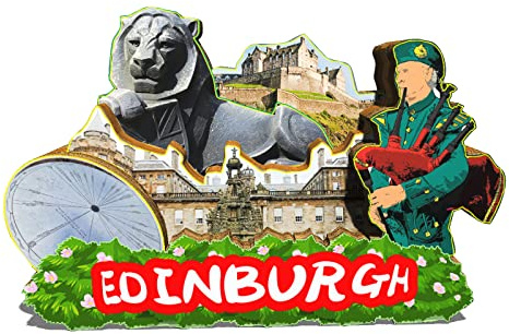 Orlybar Kühlschrankmagnet aus Holz, Motiv: Edinburgh, England, 3D-Sehenswürdigkeiten, Reise-Sammelstück, Souvenirs, Dekoration, handgefertigt