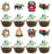 Gyufise 36Pcs Happy Camper Cupcake Toppers Tree Bear Campfire Tent Camping Cupcake Picks for Weekend Outdoor Camper Woodland Lumberjack Theme Birthday Party Cake Decorations Supplies