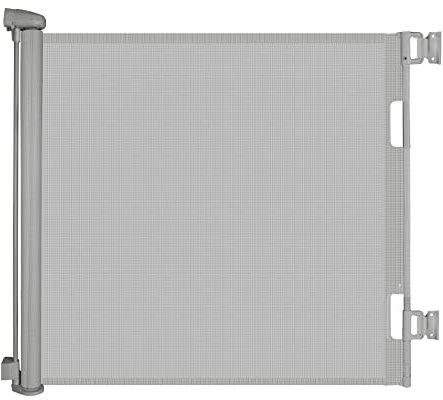 Retractable Stair Gate, Upgraded Stair Gates for Dogs Baby 140cm Safety Gate Dog Gate One Hand Operation Stair Gate for Baby Indoor Outdoor (Grey, 140CM)