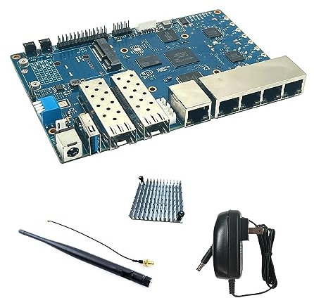 youyeetoo BPI-R3 Router Development Board MediaTek MT7986 8G EMMC mit 2 x SFP 2,5 GbE / 5 x RJ45 GbE (Antennenbündel)