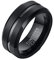 Lieson Freundschaftsringe Wolfram Schwarz, Freundschaftsringe Herren Gebürstet 8MM Rund Mit Linie Ring Mit Gravur Personalisiert Gr.54 (17.2)