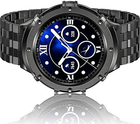 Amznew Correa de acero inoxidable para Galaxy Watch 5 Pro con funda compatible con Samsung Watch 5 Pro de 45 mm, correa de metal resistente con cubierta protectora de parachoques, gris