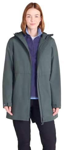 Mountain Warehouse Hilltop Womens Waterproof Jacket - Leichtgewicht mit verstellbarer Kapuze und Seitentaschen - Frühling, Sommer, Wandern, Outdoor und Camping Dunkel K 48