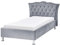 Bett mit Lattenrost 90x200 cm Samtstoff grau Metallfüße Chesterfield-Stil Metz
