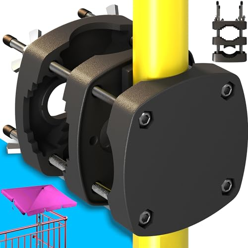 4smile Parasol Holder Balcony Railing - Parasol Stand Replacement SunnyBoy Compact Parasol Holder Balcony - Funcional Parasol Holder Balcony Railing, Negro