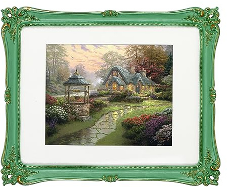 Funly mee Vintage 11x14 Bilderrahmen Antique Gold Fotorahmen für Tisch & Wand- Grün