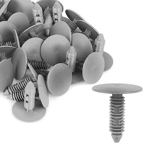Lot de 40 rivets en plastique de 8 mm de diamètre de trou pour fixation de plafond, garniture, panneau de garniture, clips gris pour voiture
