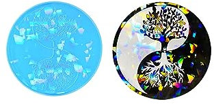 Xidmold Moule holographique Yin Yang en résine époxy en silicone pour décoration murale