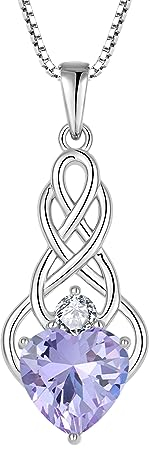 FJ Unendlichkeit Keltischer Knoten Kette Damen 925 Sterling Silber Alexandrit Halskette Juni Geburtsstein Anhänger Geschenke für Frauen Mutter Freundin Mama