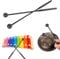 Tissting 1 Paar Xylophon Schlägel 30cm Lange Xylophon Glockenspiel Mallet Sticks Kunststoff Gummi Stahlzungentrommel Schlagzeugschlägel für Percussion Instrumenten, Schwarz