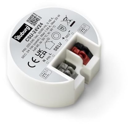 illuburg LED Trafo 24V 24W Flackerfrei für LED Strip Lampe LED Netzteil Treiber Transformator Driver Power Supply