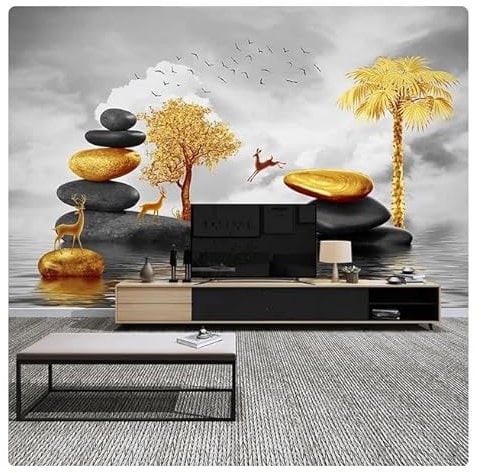 3D-Fototapete, 3D-Ziegelmauer, Zitrone, Erdbeere, Obstladen, Restaurant, Milchteeladen, Hintergrund, Wanddekoration, Wandbild, modern