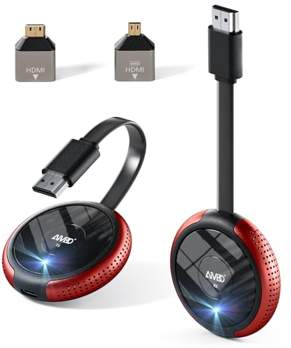 Wireless HDMI Transmitter and Receiver - Bis zu 8 Sender, 4K 165FT/50M 5.8G Funkübertragung für Laptop, Kamera, Netflix, PS5, Handy zu Monitor, Projektor, HDTV