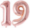 Vthoviwa 32 Zoll Luftballon Zahlen 19/91 Rosegolden, Number Luftballon 19/91. Geburtstag Foil Ballon, 0123456789,10-19,20-25,30,40,50,60,70,80,90, Folienballon 19/91 Party Dekoration