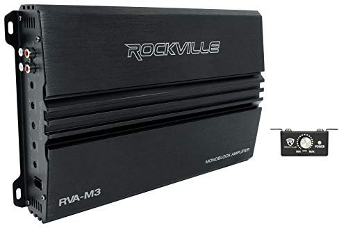 Rockville RVA-M3 V2 4000 W Spitze/1000 W RMS @ 1 Ohm Verstärker Mono-Auto-Verstärker + Fernbedienung