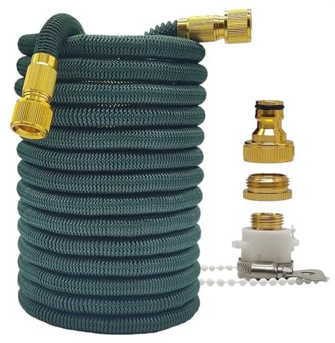 ZIBOXI Home and Garden Watering Hose High Pressure Magic 2.5-30 Meters Flexible Double Connector Dark Green 25-100FT Wash Car Gun(Color:Dark Green Hose,Size:75ft)