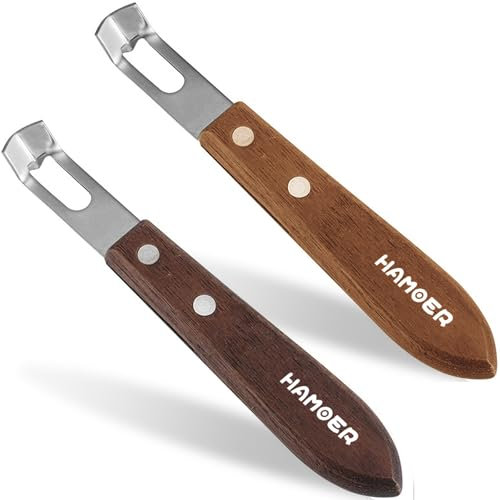 HAMOER Lot de 2 zesteurs de couteaux à canaux pour fruits et légumes pour décorer les cocktails, les desserts et les salades avec embout en acier inoxydable