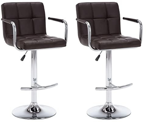 vidaXL Barhocker 2 STK. Braun Kunstleder