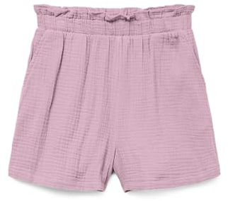VERO MODA Women's Vmnatali Hw Shorts WVN Ga Noos, Roseate Spoonbill, M