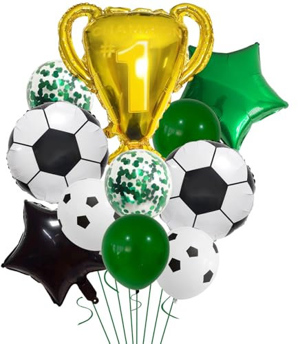 DazzJoy Fußball Luftballons Deko für Geburtstag Kinder, Helium Ballons für Spieltag und Weltmeisterschaft
