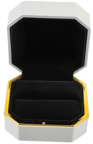 QTYQWC Geschenkbox für Freunde, einzigartiges Ringetui, Ringetui für Heiratsanträge, Ringbehälter mit LED-Beleuchtung, Ringhalter, leuchtendes Ringetui, leuchtendes Ringetui, LED-Ringetui,