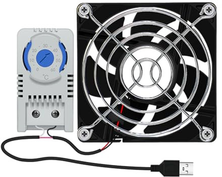 Kingke USB Cabinet 80mm Fan Quiet Cooling Fan Systems With 0-60℃ Temperature Control For Home Theater Cabinets Computer