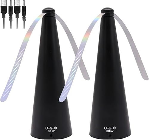 Panngu 2 Ventilateur Anti Mouche, Electrique Chasse Mouche de Table, Repousse Anti Moustique pour Éloigner Les Insectes de La Nourriture, pour Maison Dîner, Pique-Nique Exterieur/Interieur