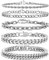Armband Herren Silber Edelstahl 5 Stücke - Herrenarmbänder Panzerkette Figaro Gliederarmband Herren Armband Set für Jungs Männer Geschenk für Papa Sohn Bruder Ehemann 19/21/23 cm (Silber, 19 cm)