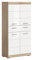 xonox.home Bad Lambada X06F1715 Badmidischrank Badregal-Schrank Schrank in weiß Hochglanz und Sonoma Eiche hell, B/H/T: 74x141x31 cm