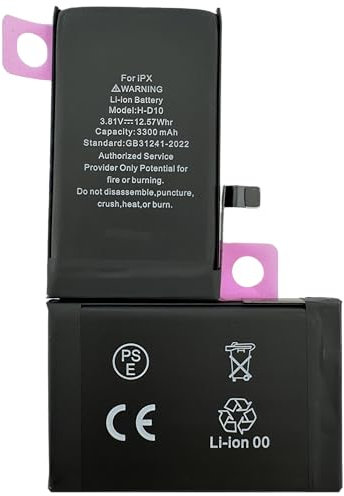 MOBILEX® Batteria per iPhone X | Chip TI | 3300mAh - OEM | Ricambio interno con adesivo | Alta capacità