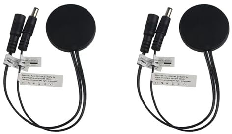 Comphic 2 Interruptores de Atenuación con Sensor Táctil LED de Panel de Madera, Interruptor Oculto, Interruptor Táctil para Tira LED, Color Negro