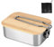 Weskjer Fiambrera Bento de 900 ml Fiambrera Premium para Niños Reutilizable de Acero Inoxidable con Tapa de Madera para Picnic y Oficina