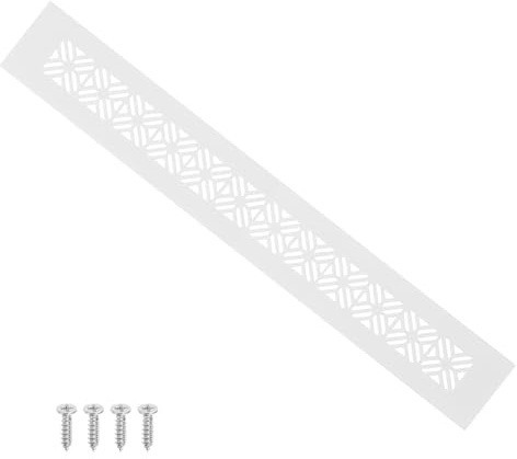 PATIKIL Rejilla De Ventilación Para Puerta De 14 X 2 Pulgadas Blanco | Cubierta De Ventilación De Rejilla De Aluminio Resistente, Con Tornillos De Montaje, Para Puerta De Armario O Gabinete