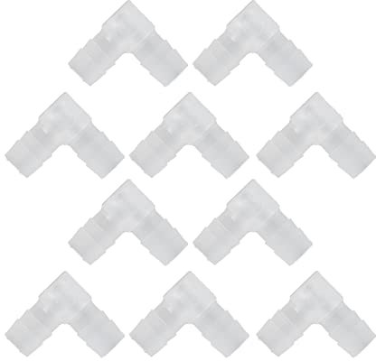 PE Elbow Schlauch Barb, Abgelehnte 90 Grad Gleiche Stachelfugenadapter L Form für Aquarium, Bestehend aus PE -Material, Stütztätigkeit Pumpenrohr, Silikonrohr, Robust, Licht und
