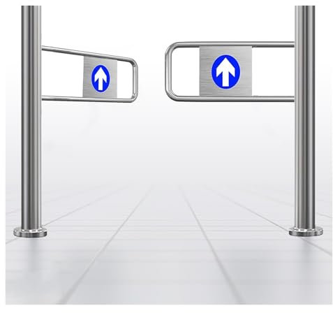 Automatische Schwingausgangstür, 90° Edelstahl, Fußgängertor für Supermärkte/Geschäfte, Einwegeingang mit Feder, Größe 170 x 100 cm