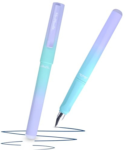 McNeill - Ghost Pen - Gradient - radierbarer Füllhalter für Schule & Alltag | Für Rechts- & Linkshänder | Thermisch radierbare Tinte, ergonomisch, nachfüllbar (Gradient blue berry)
