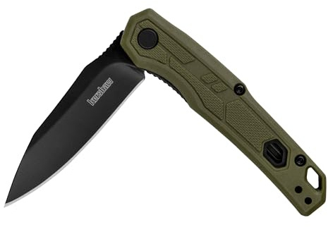 Kershaw Appa Folding Tactical Pocket Knife, Assisted Opening, 2.75 inch Blade and Olive Handle, Small, Lightweight Every Day Carry