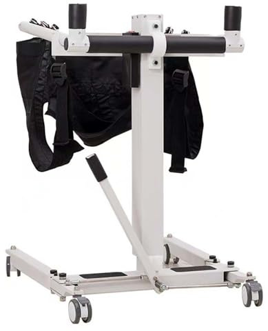 Juodkeo Elektrischer Patientenhebetransferstuhl, tragbarer medizinischer Transportwheelchair, faltbarer Duschstuhl mit verstellbarer Basis, max. Last 290lb/130kg