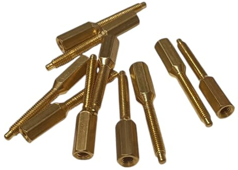 M3.5 x 35mm Socket Extension Studs, Nickel-Plated Steel or Brass Pack of 10, Socket Screw Extension Studs Ideal for Extending Sockets and Switch Screws (Brass)