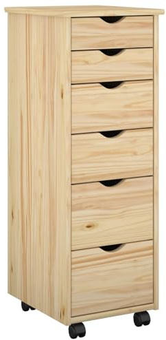 vidaXL Rollschrank 34 x 39 x 93,5 cm Massivholz Kiefer Braun