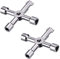 Shappy 2 Packung Kühler Bleed Schlüssel Schaltschrank Schlüssel Gas Meter Keys Utility 4 Wege Schlüssel für Multi-anwendung (Silber)