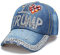 Gamusi Trump 2024 Baseball Cap Denim Distressed Bling Strass Hut USA Flag Cap Verstellbar Unisex, I Love Trump, Einheitsgröße