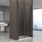 KIMIBLACK Porte de douche battante H 190 cm noir largeur réglable 97 à 100 cm verre 6 mm transparent