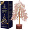 ABHISUBYA Rosenquarz-kristallbaum – Edelsteine heilsteine – Spirituelle Dekoration – Yoga – Bonsai-Baum – Raumdekoration – Handgefertigte Heimdekoration – Rosa Spirituelle Geschenke