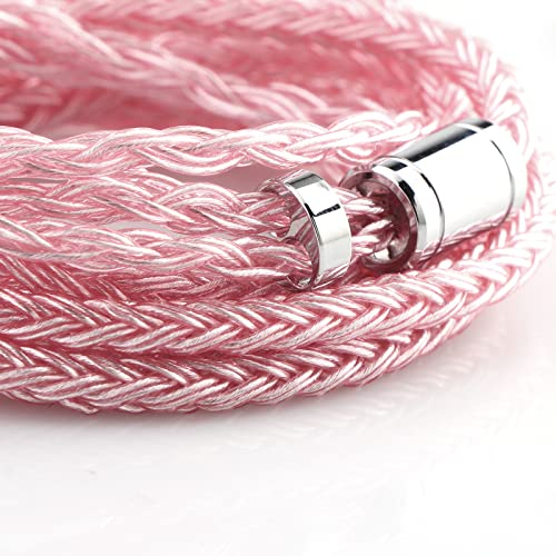 LINSOUL Tripowin Zonie IEM Kabel, 16 Adern Versilbertes Kopfhörerkabel, 1.25m SPC in Ear Monitor Kabel für 7hz Zero:2 Orchestra Lite Cadenza Hype4 Supermix4(3,5mm)(MMCX,Rosa)
