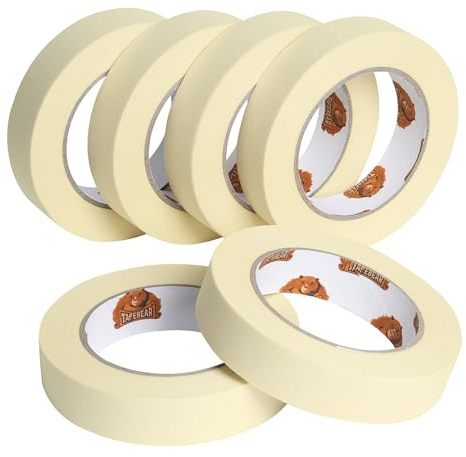 TAPEBEAR All Purpose Masking Tape 24mm x 55m, Beige Painters Tape Decorators