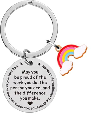 Ehuixinsheng Thank You Keyring Leaving Gifts for Colleagues Keychain Souvenir May You Be Proud of The Work You Do Keychain for Nurse Mentor Volunteer Social Worker Teacher