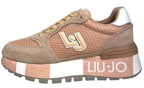 Liu Jo BA4005 Amazing Papaya Sneakers Sportive per Donna in Nabuk e Tessuto Rosa con Zeppa Alta (Rosa, 41)